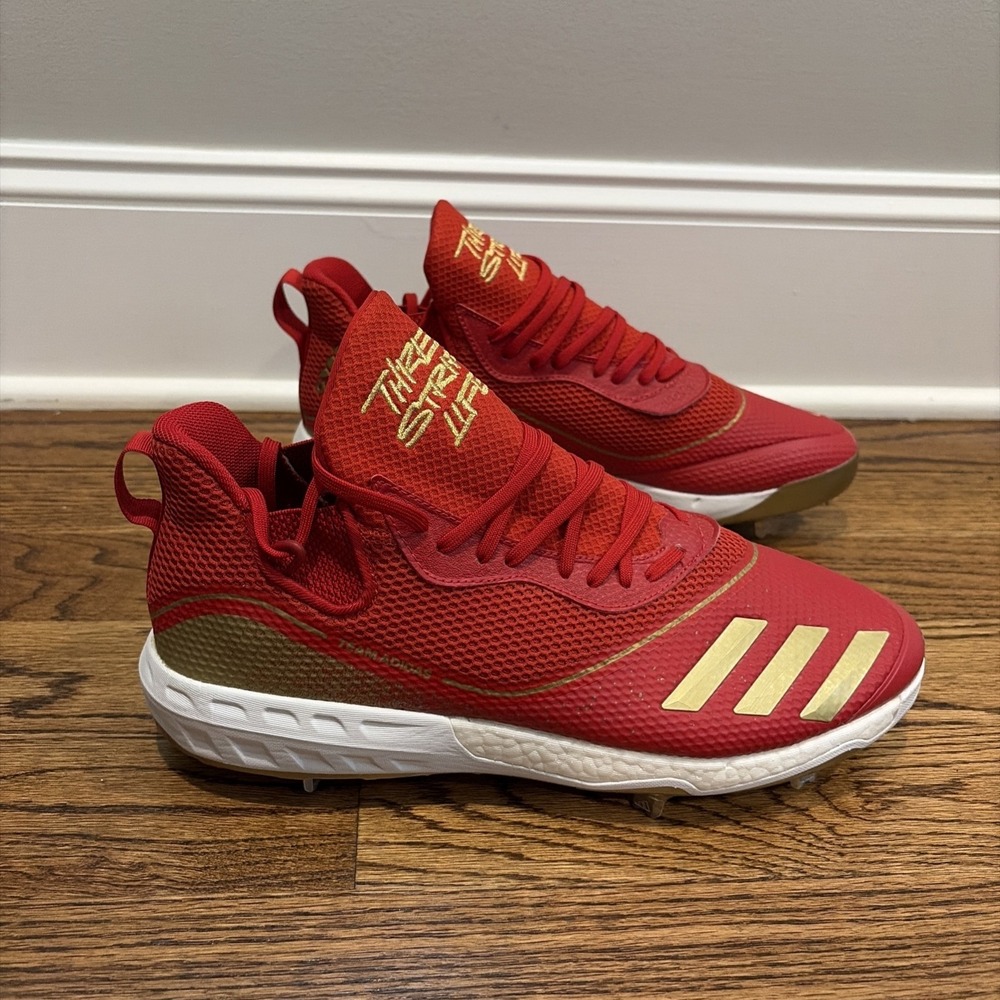 Adidas Boost Icon Red Gold Metal Baseball Cleats Men's Size 14 G28235